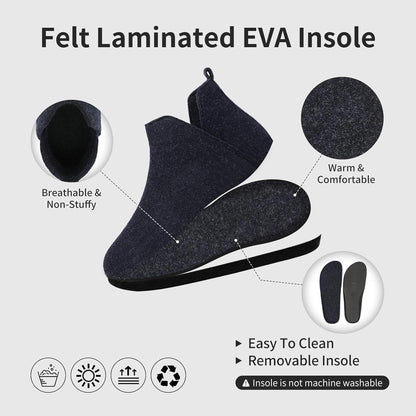 Mishansha Warm Felt Anti‑Slip Dark Blue Slippers Size 36