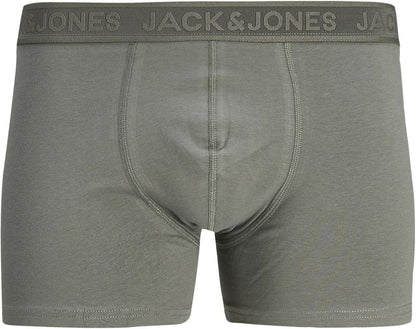 JACK & JONES Men's Jaccameron 5-Pack Cotton Blend Boxer Trunks - Soft & Stretchy