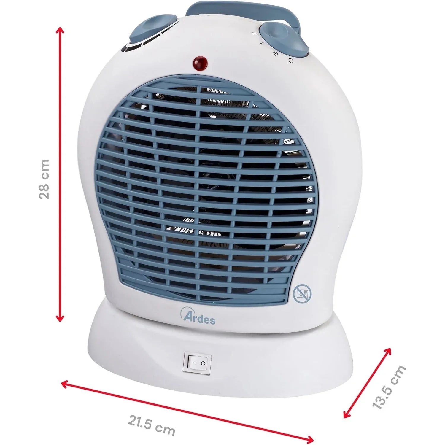 Ardes AR4F03O Oscillating Fan Heater – White/Blue, 2 Power Levels - Gomix Brands Outlet