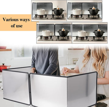SXKJQER Stainless Steel Foldable Splash Guard 2-Piece Set