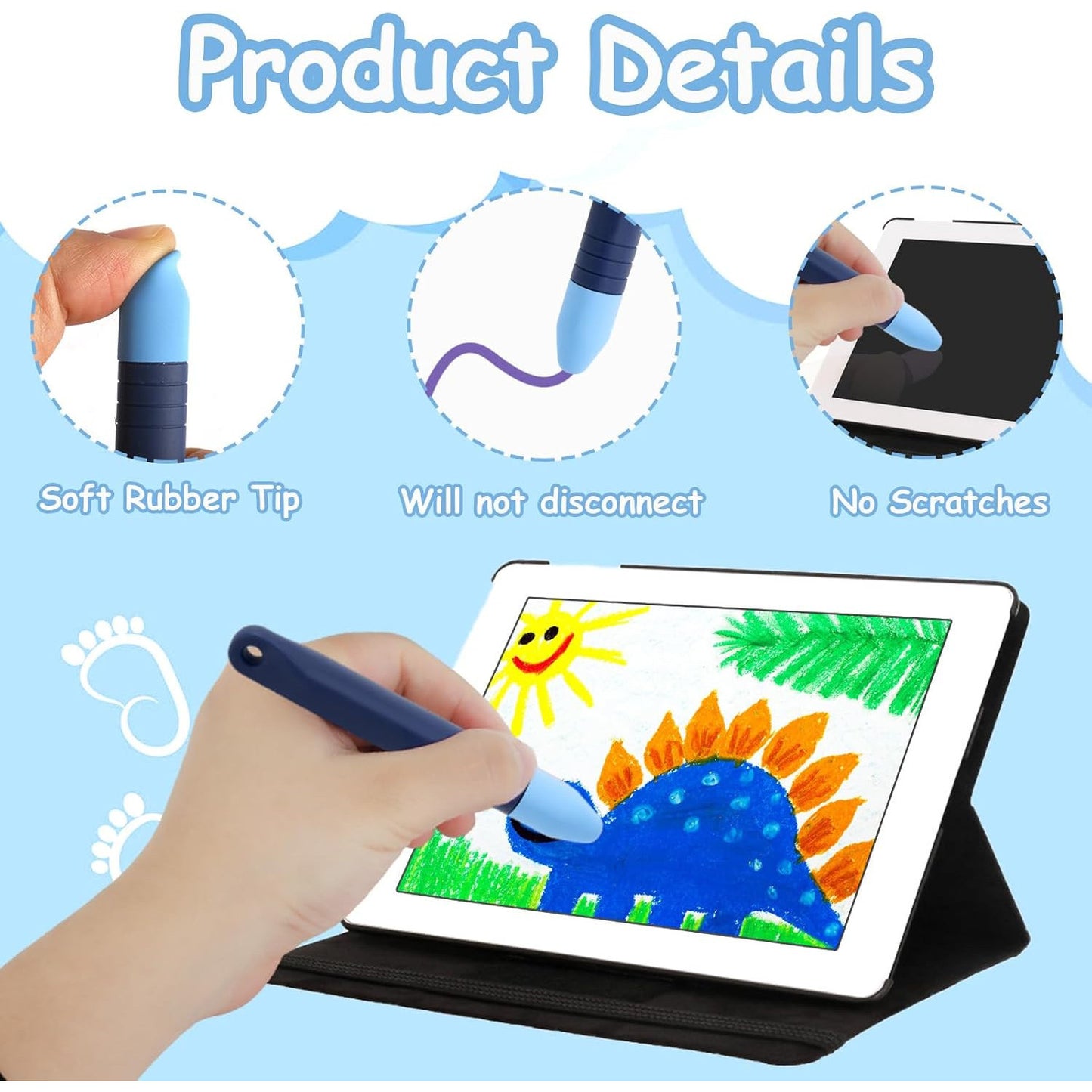 Kid-Friendly Stylus Pens with Anti-Loss Lanyard for Touchscreen – Blue