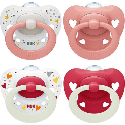 NUK Signature Day & Night Baby Dummy: Soothing, BPA-Free Silicone Soothers with Glow