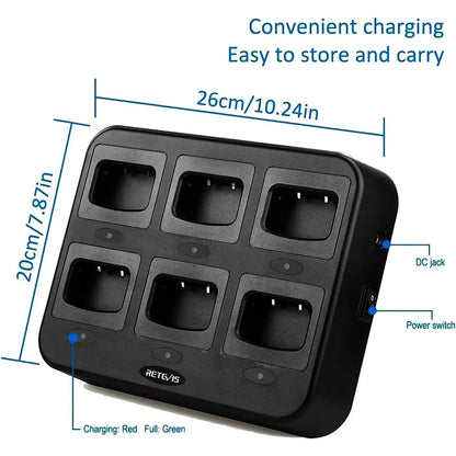 Retevis RTC777 Six‑Way Charger for Retevis H777 & Baofeng 888S - Gomix Brands Outlet