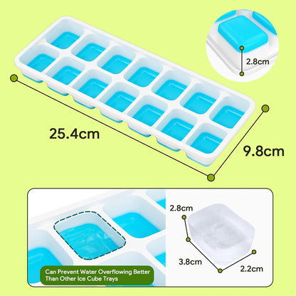 Silicone Ice Cube Tray Lid – 14 Cubes, 4 Pack
