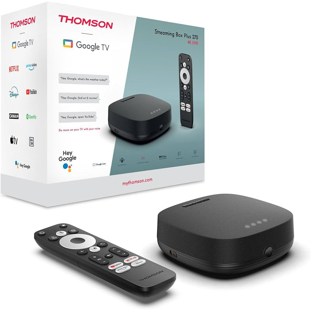 Thomson Streaming Box Plus 270: 4K UHD Android TV with Google Cast, Wi-Fi