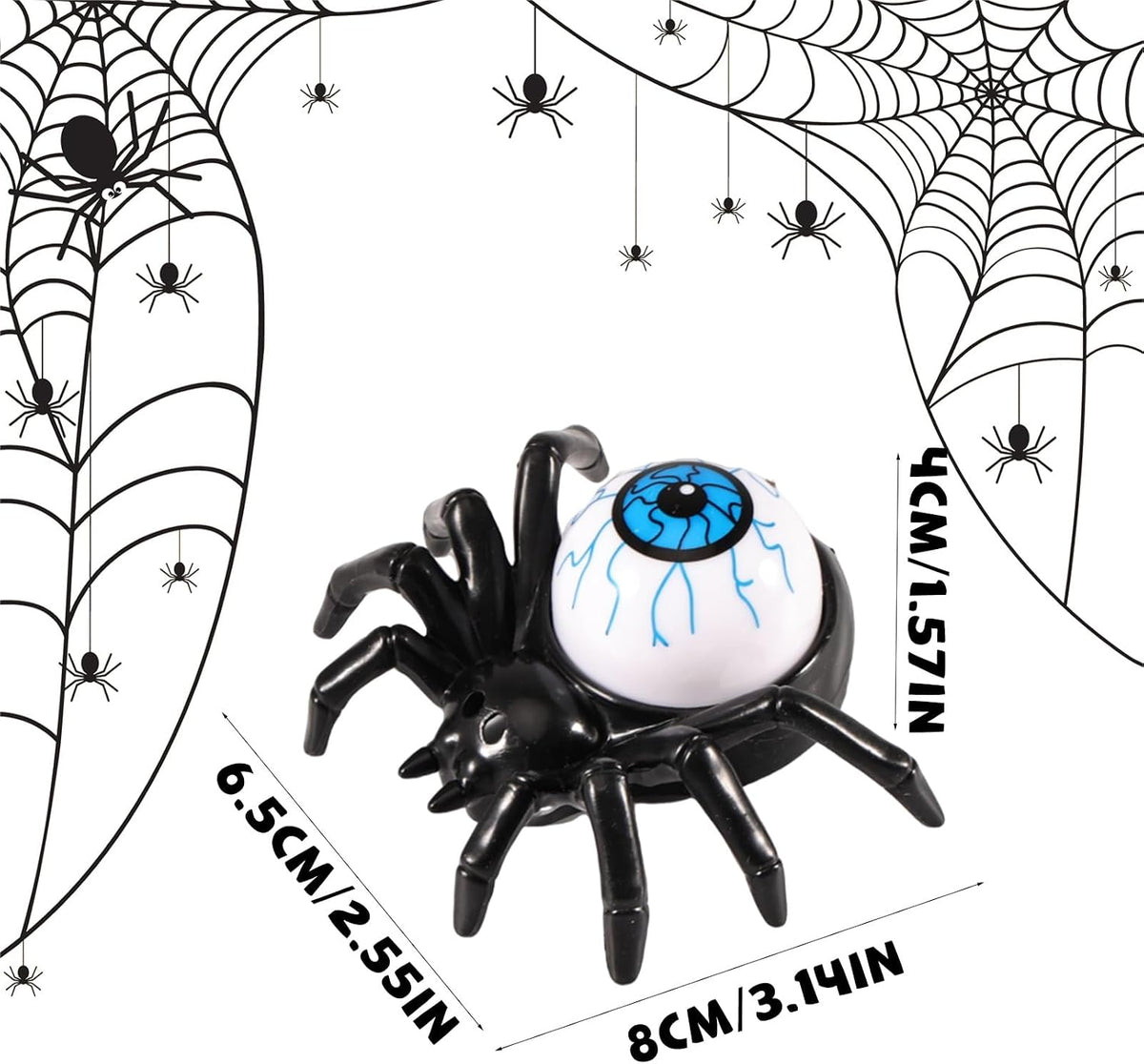 Editbar Halloween Spider Eyeballs Candle Light 12-Pack Flameless LED Battery Operated Yellow