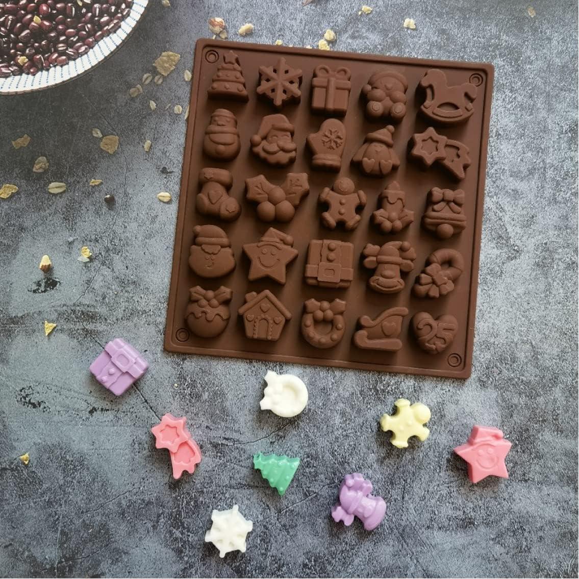 25-Cavity Christmas Silicone Chocolate Mould – Non-Stick Baking Tray - Gomix Brands Outlet