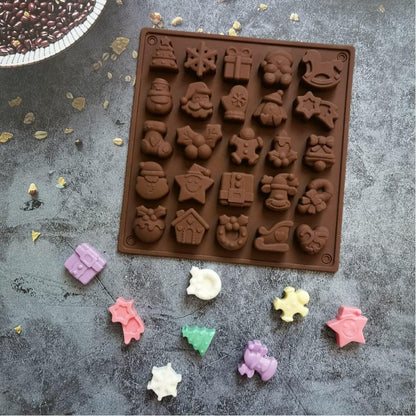 25-Cavity Christmas Silicone Chocolate Mould – Non-Stick Baking Tray - Gomix Brands Outlet