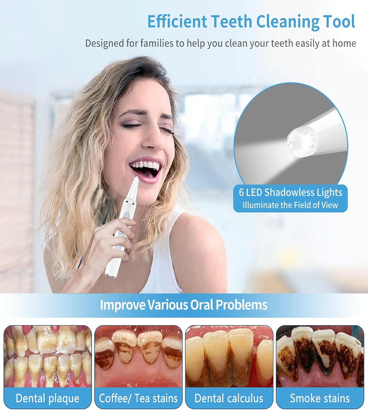Pcakic KSJ-W Wireless Visual Plaque Remover for Teeth
