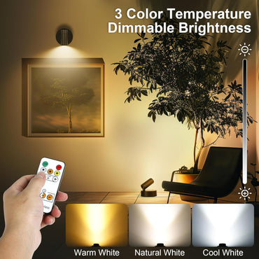 Wireless Rechargeable LED Spot Light - Dimmable Uplighting for Plants & Artwork
