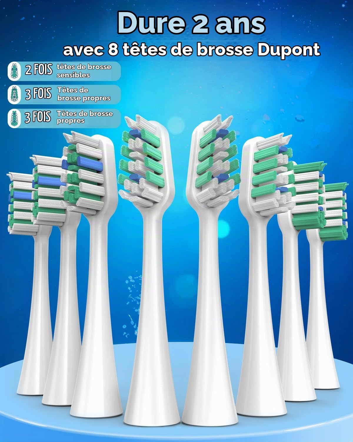 YTEATH PRO Y08U Sonic Electric Toothbrush with 8 Heads