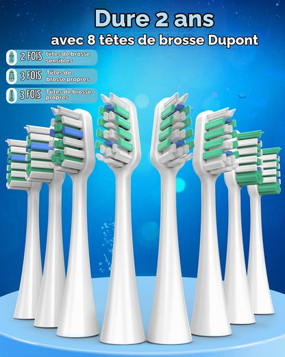 YTEATH PRO Y08U Sonic Electric Toothbrush with 8 Heads
