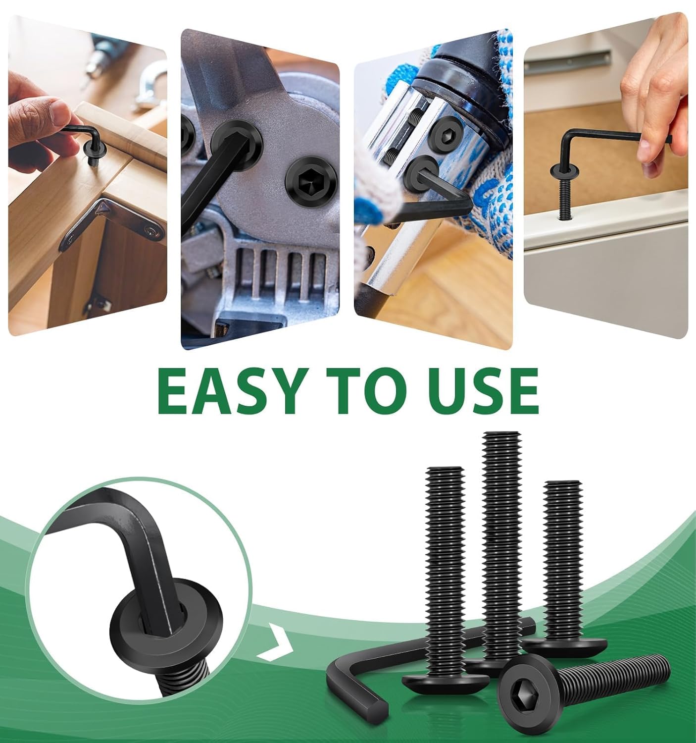 Bolatus 20-Pack M5x25mm Black Flat Head Stainless Steel Screws