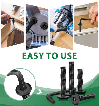 Bolatus 20-Pack M5x25mm Black Flat Head Stainless Steel Screws