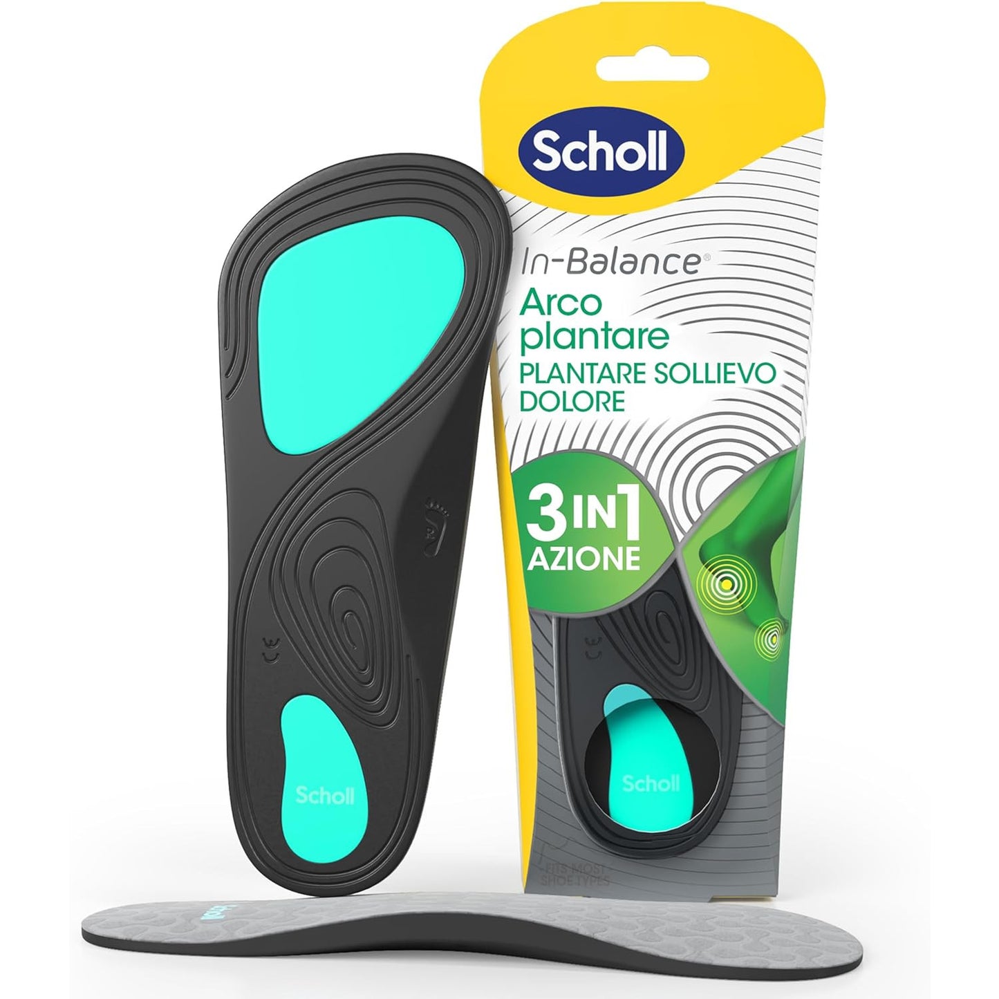 Scholl In-Balance Double-Layer Gel Arch Support Insoles L (42.5-45)