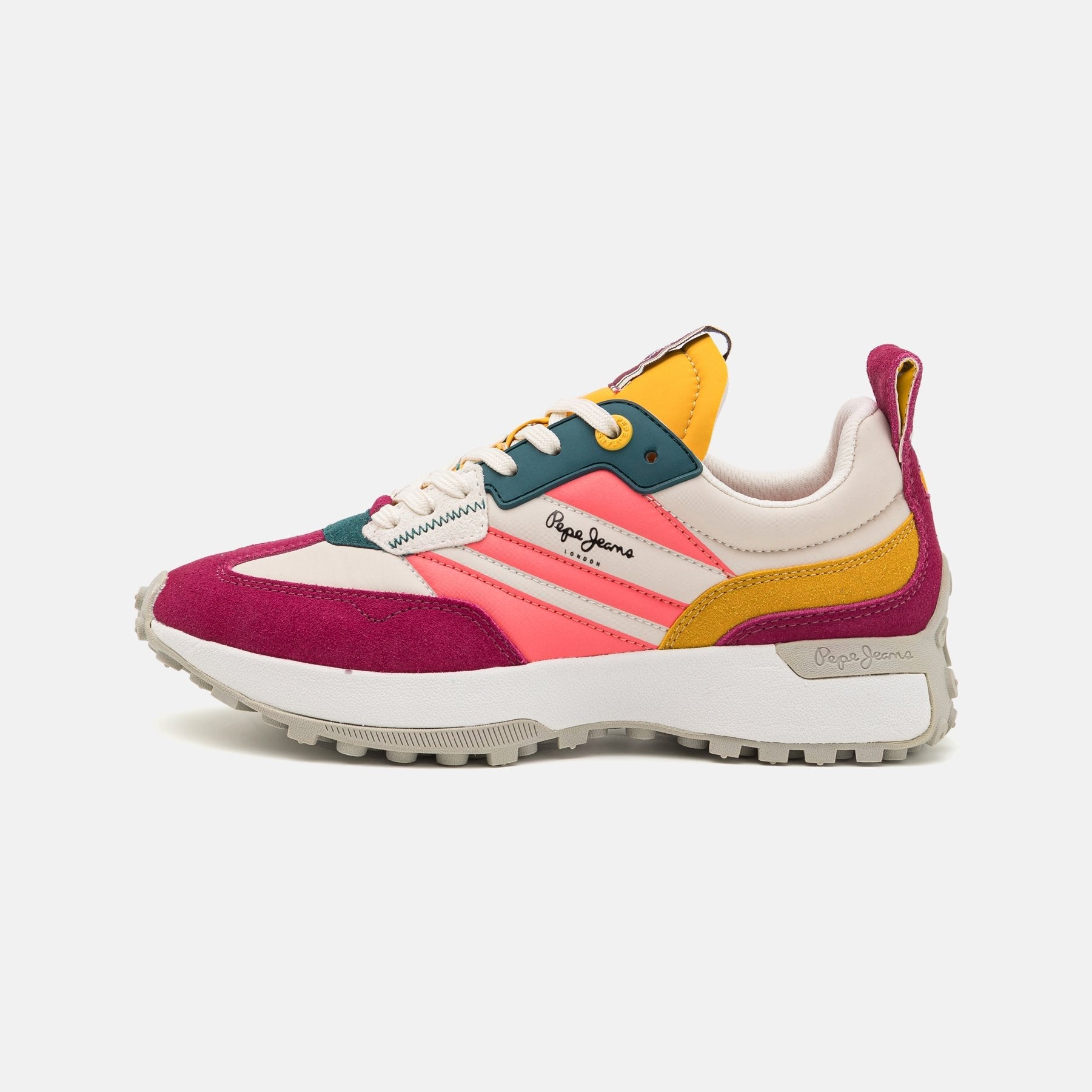 Pepe Jeans Lucky Main Ecru White Trainers - Stylish Multi-Color Casual Footwear