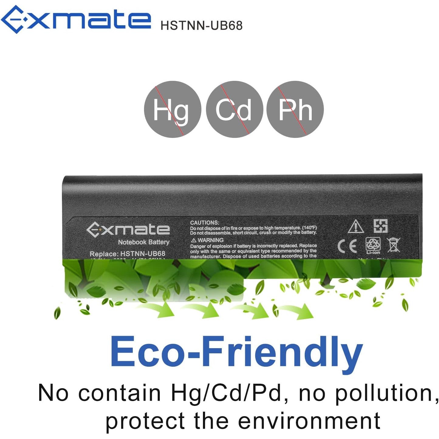 Exmate 6600mAh 10.8V Laptop Battery for HP EliteBook ProBook