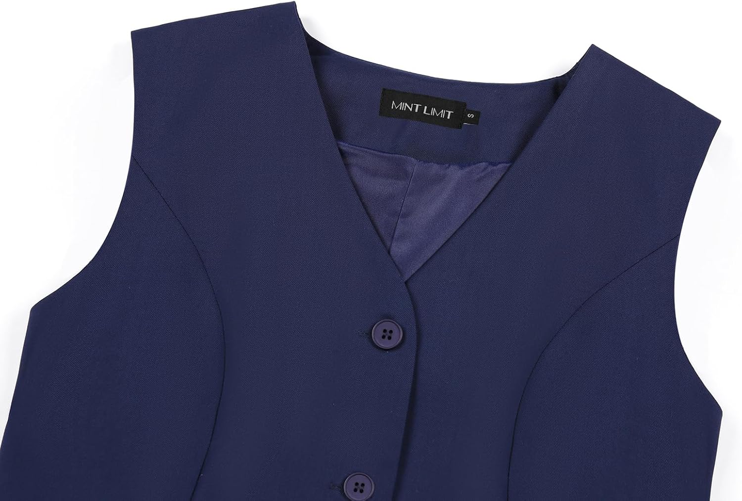 Navy Blue Women's Vest Waistcoat with Pockets – MINTLIMIT