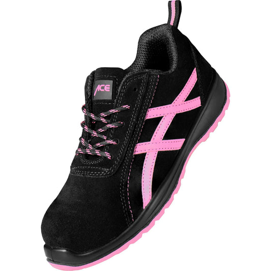 ACE Aurora Women's Breathable Steel-Toe Safety Shoes with Neon