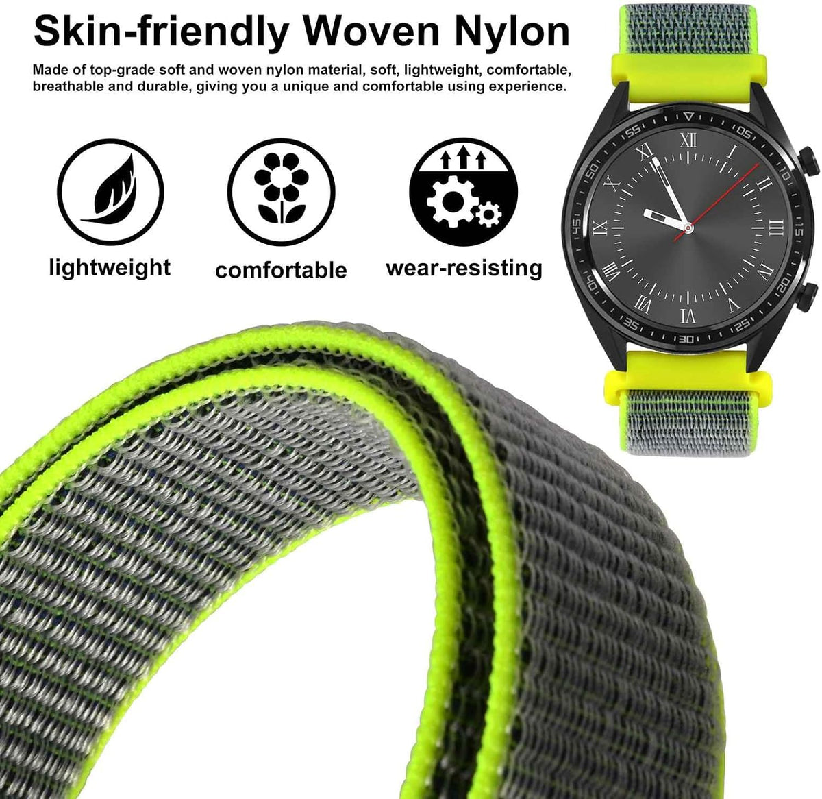WOCCI Adjustable Nylon Sport Loop Watch Band