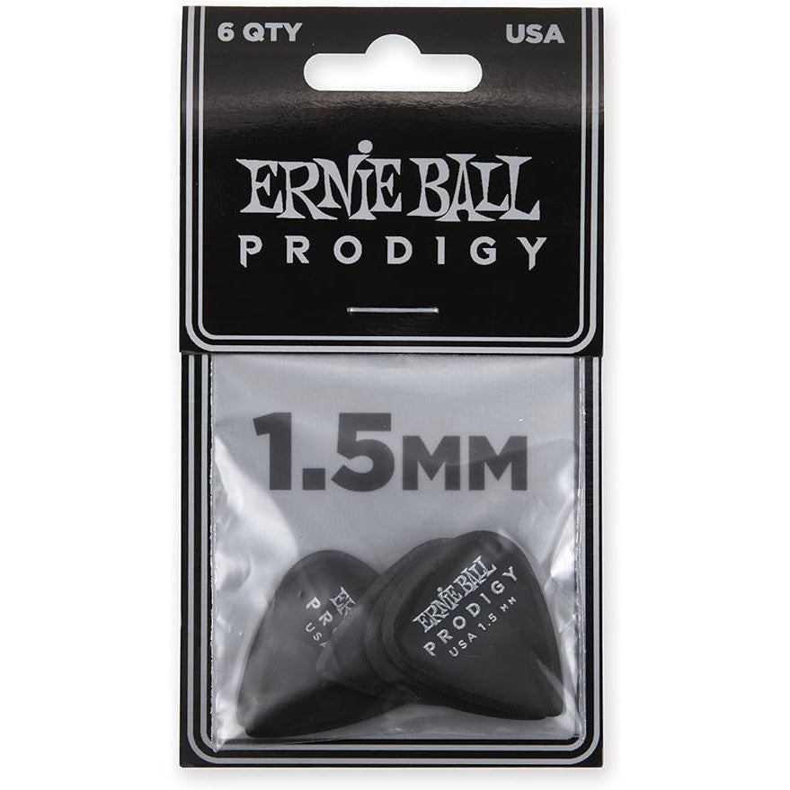 Ernie Ball Prodigy Black 1.5mm Guitar Pick Pack 6