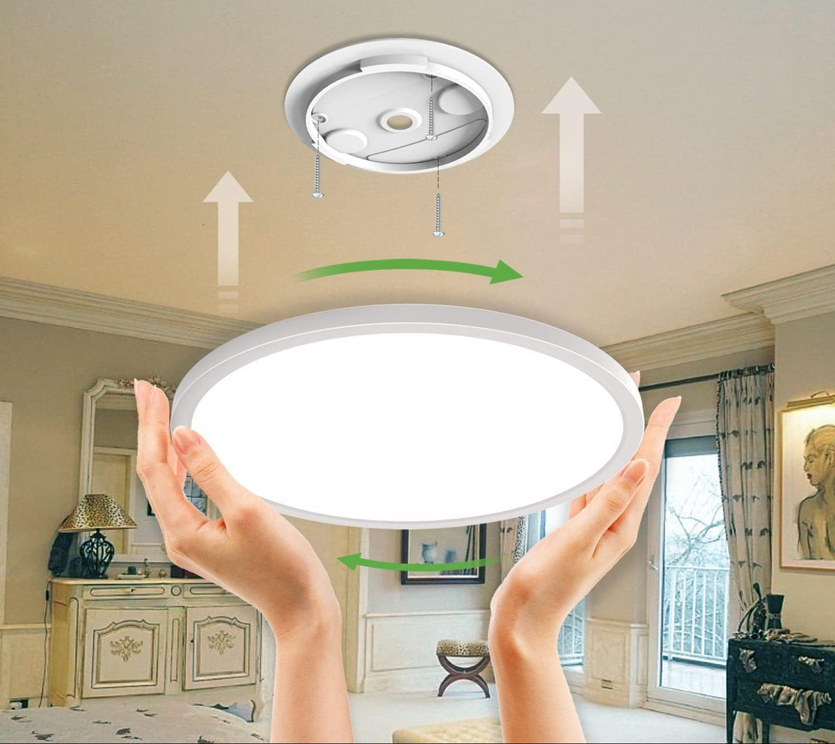 LED Ceiling Light with Radar Motion Sensor 19W 4000K IP44