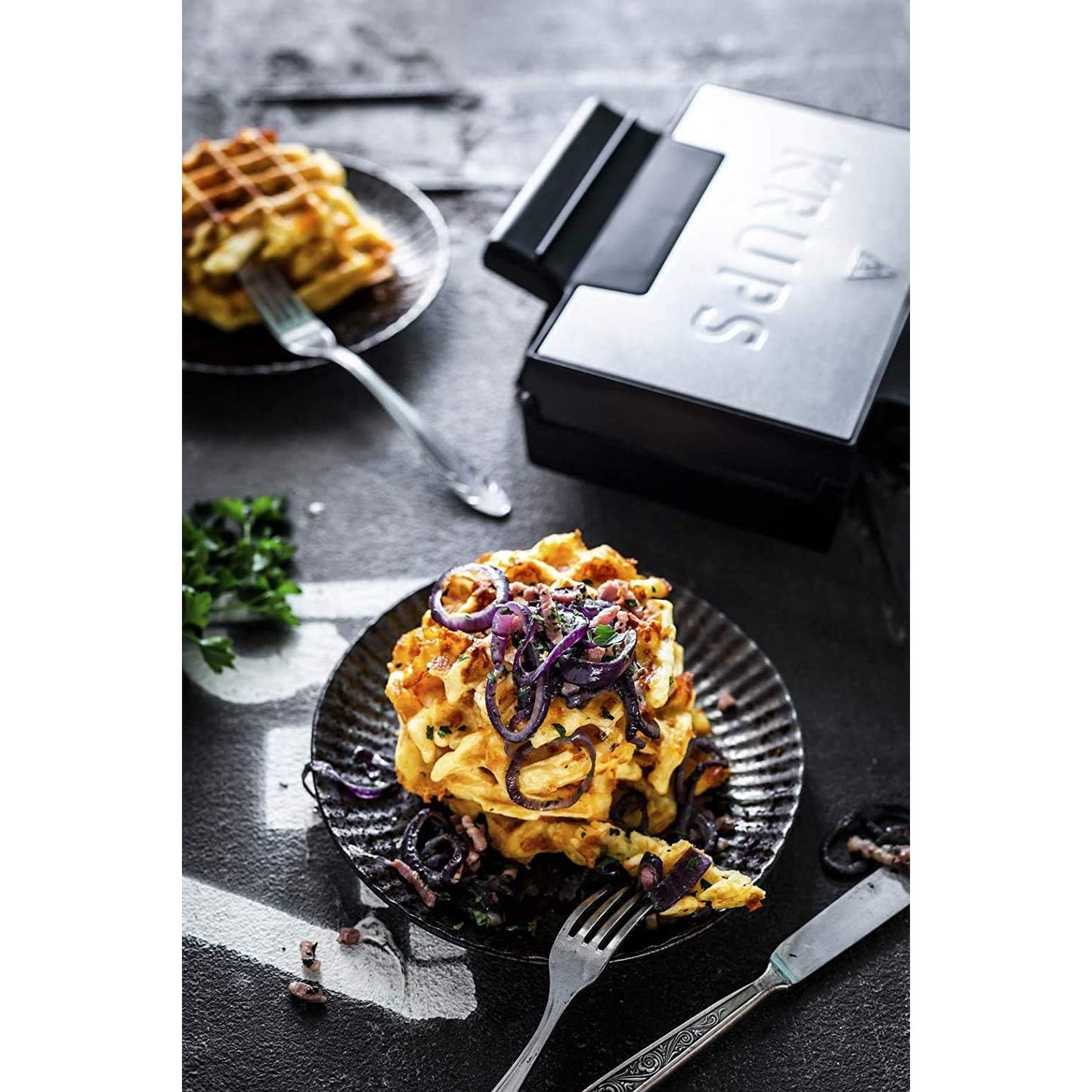 Krups FDK251 850W Belgian Waffle Maker with Deep Non‑Stick Plates