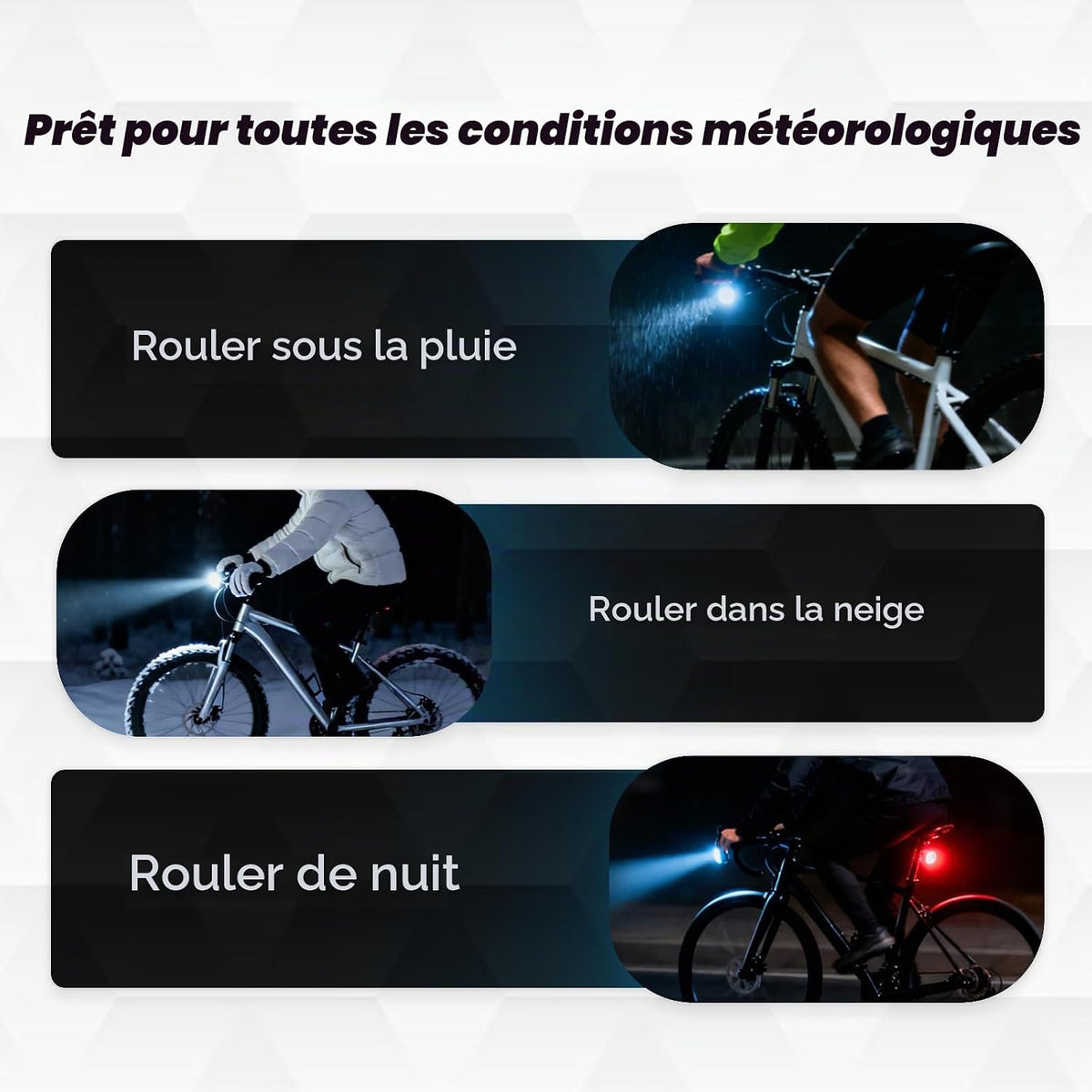 OLDBER BQ211-B Rechargeable Bicycle Light Set 1200LM Black