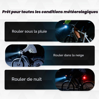 OLDBER BQ211-B Rechargeable Bicycle Light Set 1200LM Black