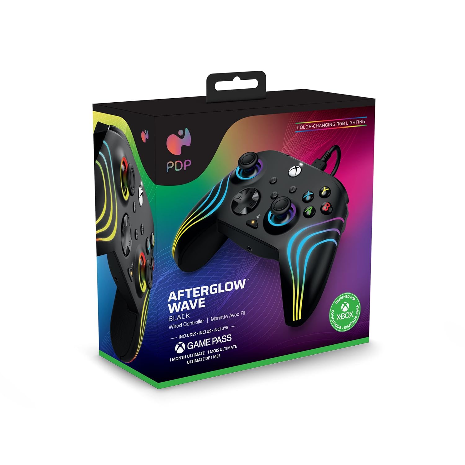 PDP Afterglow Wave Wired Xbox Controller with Custom RGB Lighting