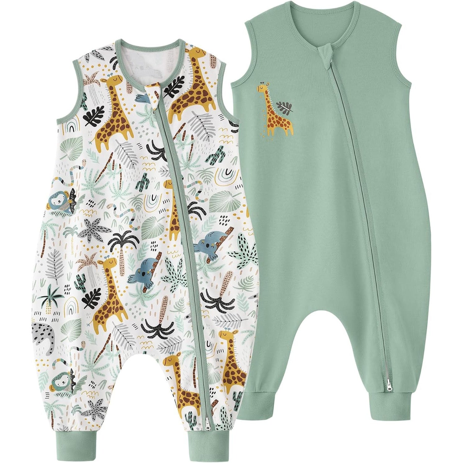 Yoofoss 2 x Baby Summer Sleeping Bags with Feet 100% Cotton