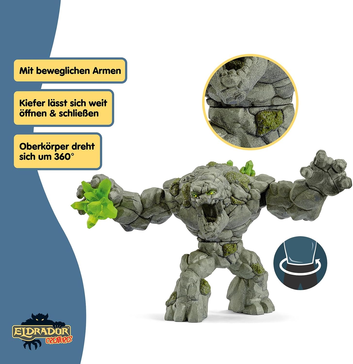 Schleich Stone Monster Figurine – 9" Tall Rotating Fantasy Creature