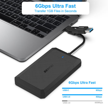 BENFEI 000346black 2.5 Inch SATA to USB Hard Drive Enclosure
