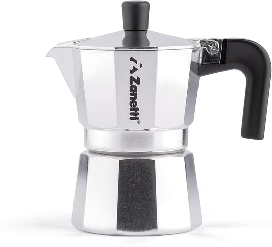 Zanetti Mama Aluminium Espresso Maker – 1‑Cup Moka Pot with Anti‑Drip