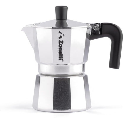 Zanetti Mama Aluminium Espresso Maker – 1‑Cup Moka Pot with Anti‑Drip
