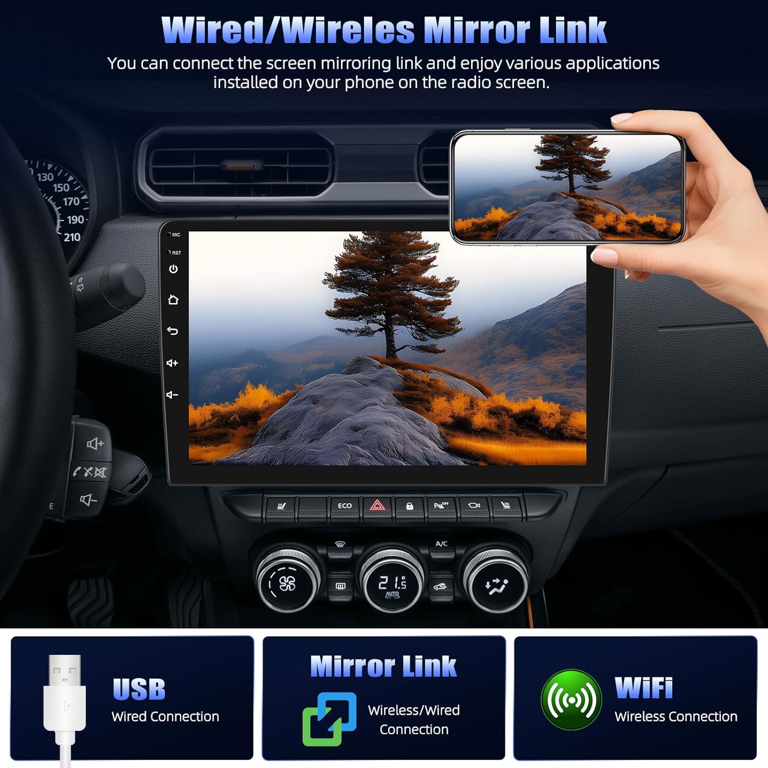 Android 13 10‑Inch Car Radio with GPS Navigation, Bluetooth & Dual USB