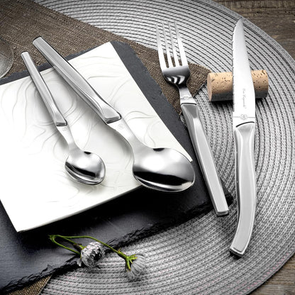 Lou Laguiole Rising Sun 24-Piece White Cutlery Set for Six