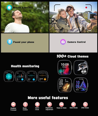 Waterproof 1.72" HD Smartwatch with 100+ Fitness and Health Tracking