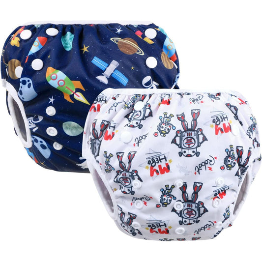 Vicloon Reusable Swimming Nappy – 2 Pack Adjustable Baby Swim Diapers