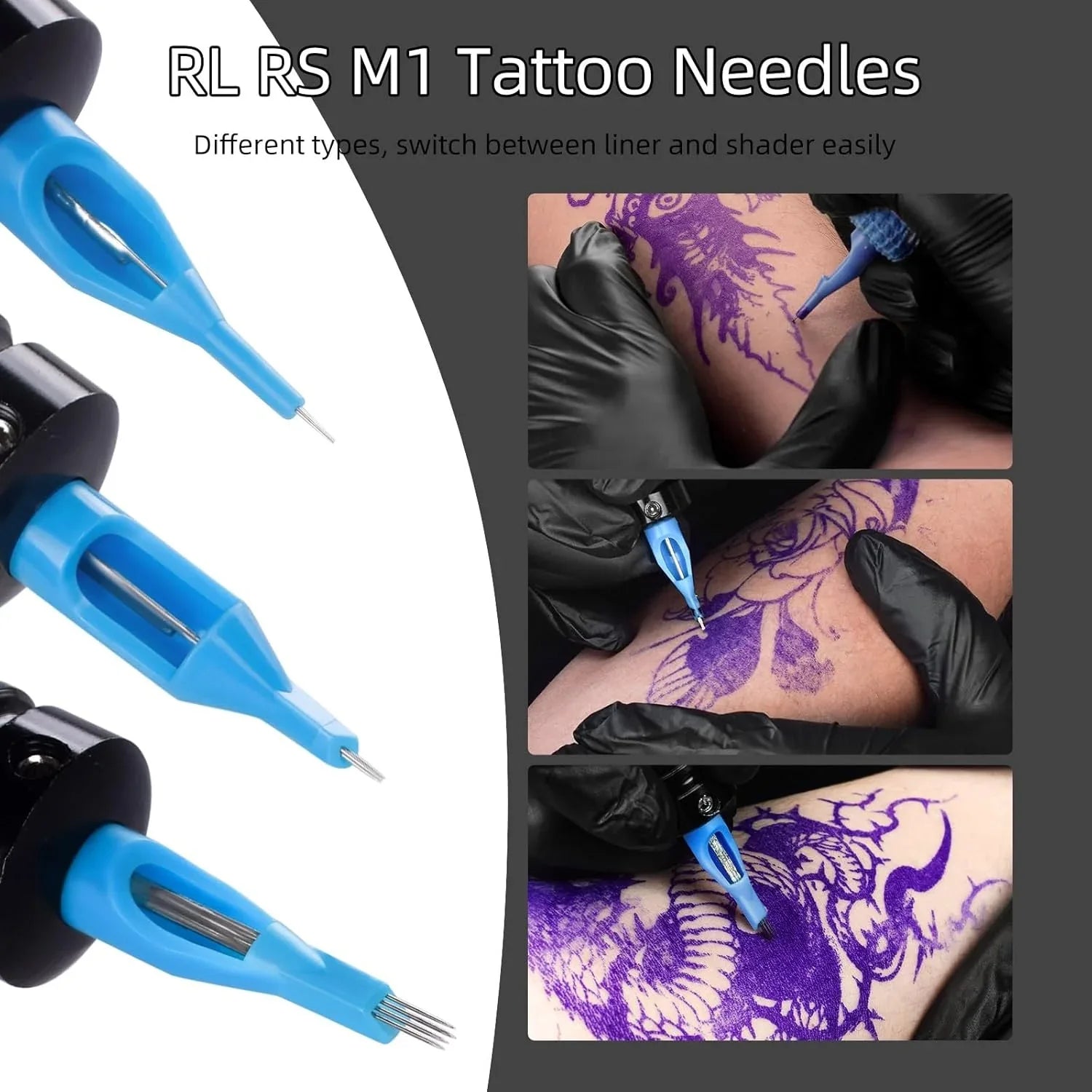 ATOMUS 100pcs Mixed Disposable Tattoo Needles – Sterile Stainless Steel Set - Gomix Brands Outlet