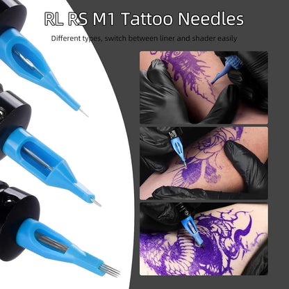 ATOMUS 100pcs Mixed Disposable Tattoo Needles – Sterile Stainless Steel Set - Gomix Brands Outlet