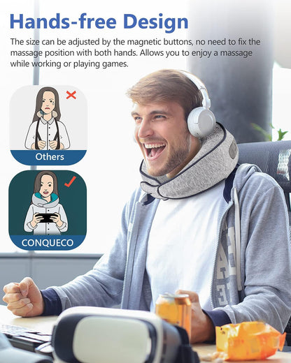 CONQUECO 3D Shiatsu Neck and Back Massager with Heat