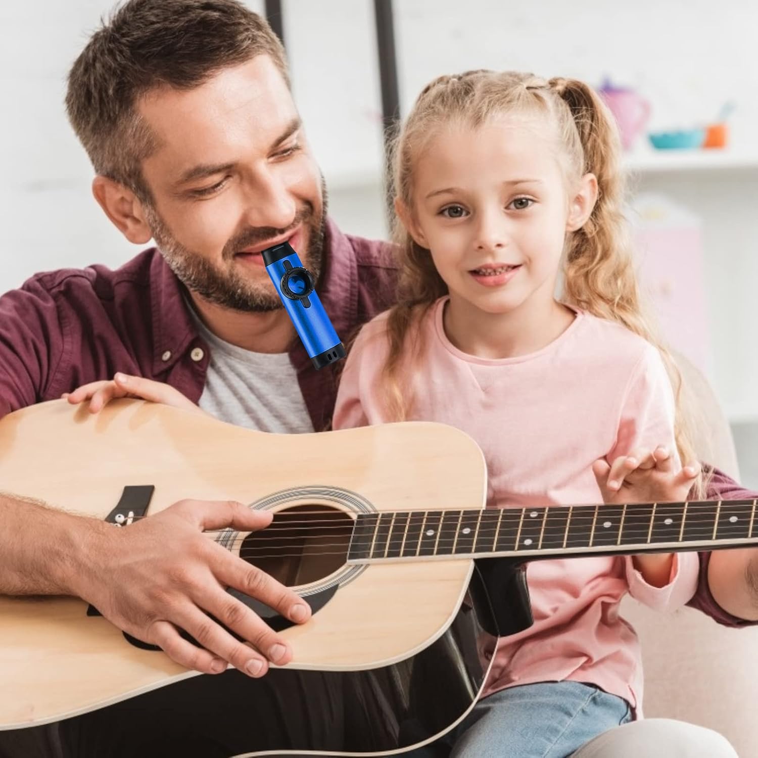 Adjustable Metal Kazoo with 5 Extra Membranes – Blue