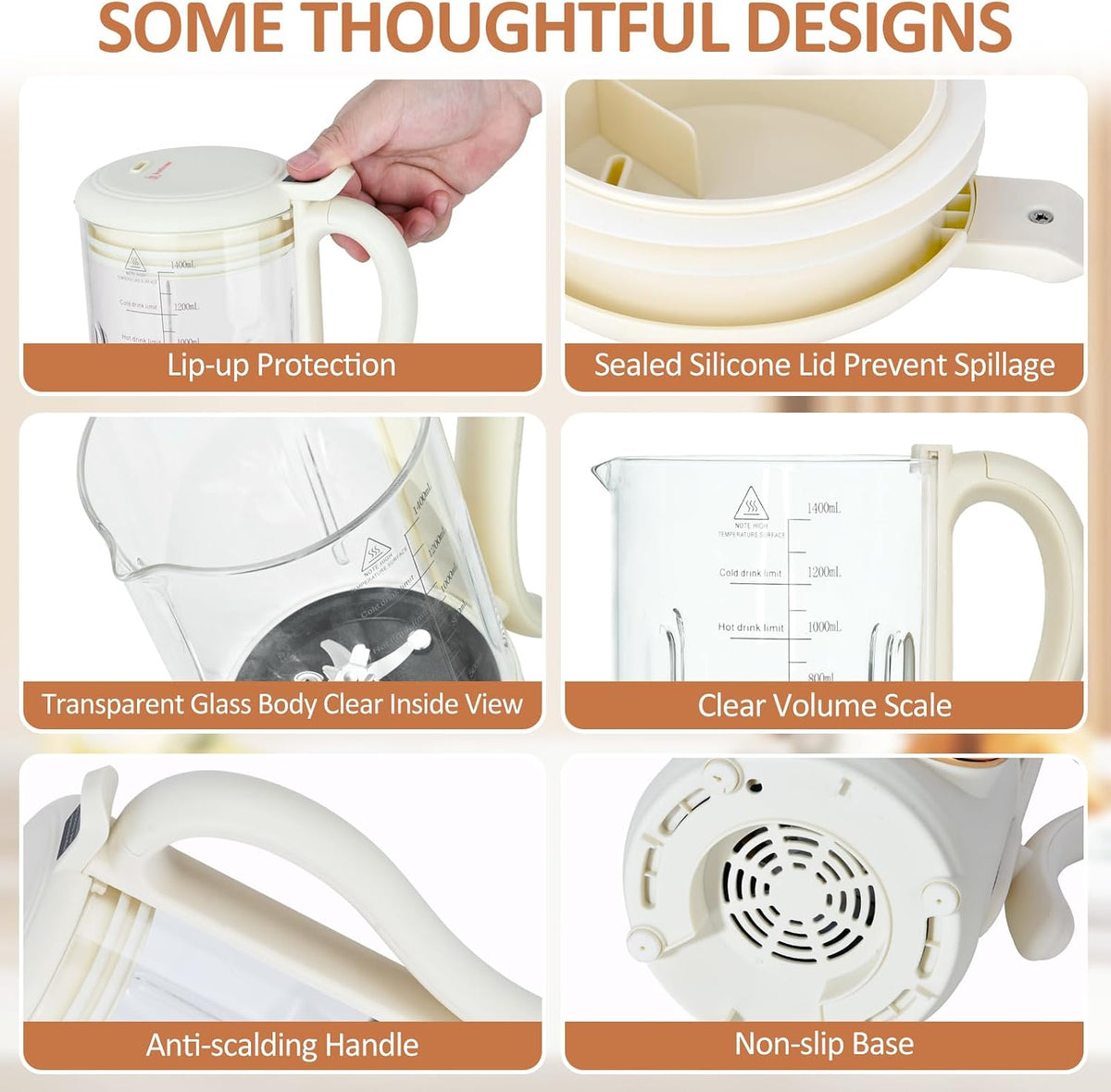 Umelee JX-319 Automatic Soy Milk Maker 1.4L Beige