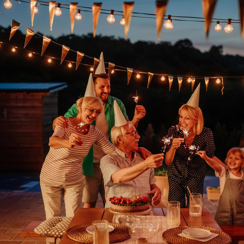 Avoalre 18+3M Outdoor String Lights 30+3 LED G40 Bulbs 8 Modes Timer IP44 Waterproof Warm White