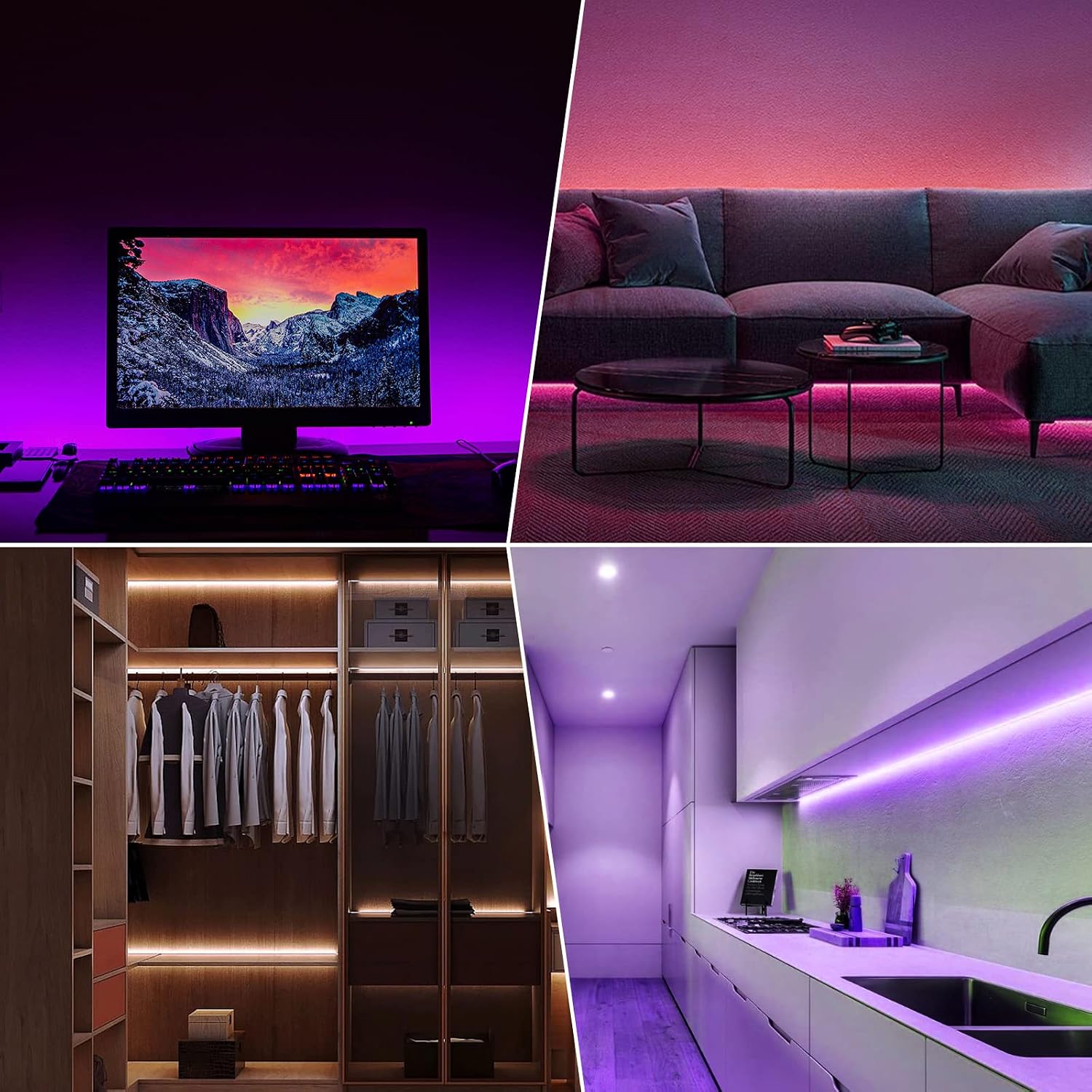 Diyife LED Strip 3 m 90 LEDs Remote & App Control RGB Bluetooth Music Sync Timer Indoor