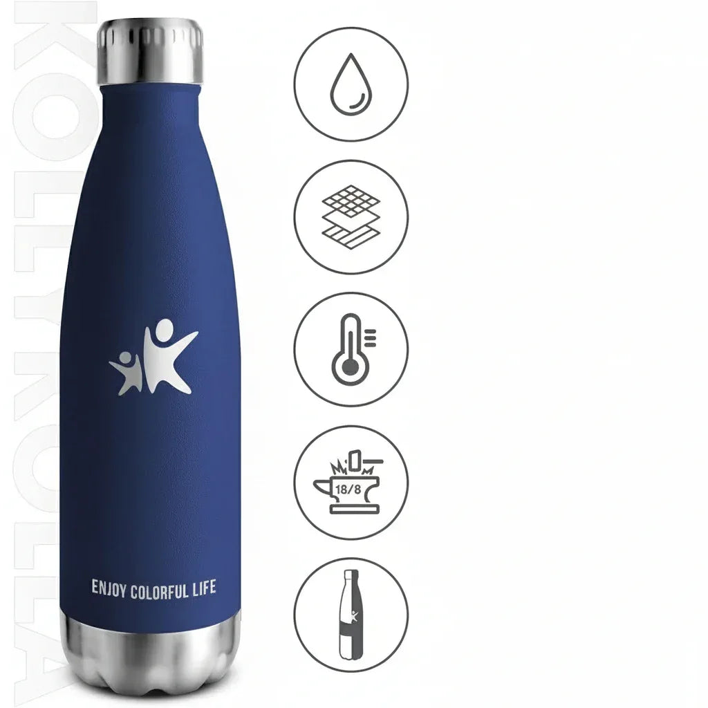 KollyKolla Insulated Stainless Steel Water Bottle, Leak-Proof for Carbonated Drinks - Gomix Brands Outlet