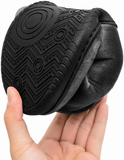 GURGER Warm Fur‑Lined Slipper Boots with Hard Sole