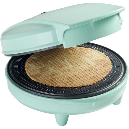 Bestron Hoernchenautomat mit Kegel,Antihaftbeschichtetes Hoerncheneisen, Waffelautomat mit 700 Watt, Mintgruen