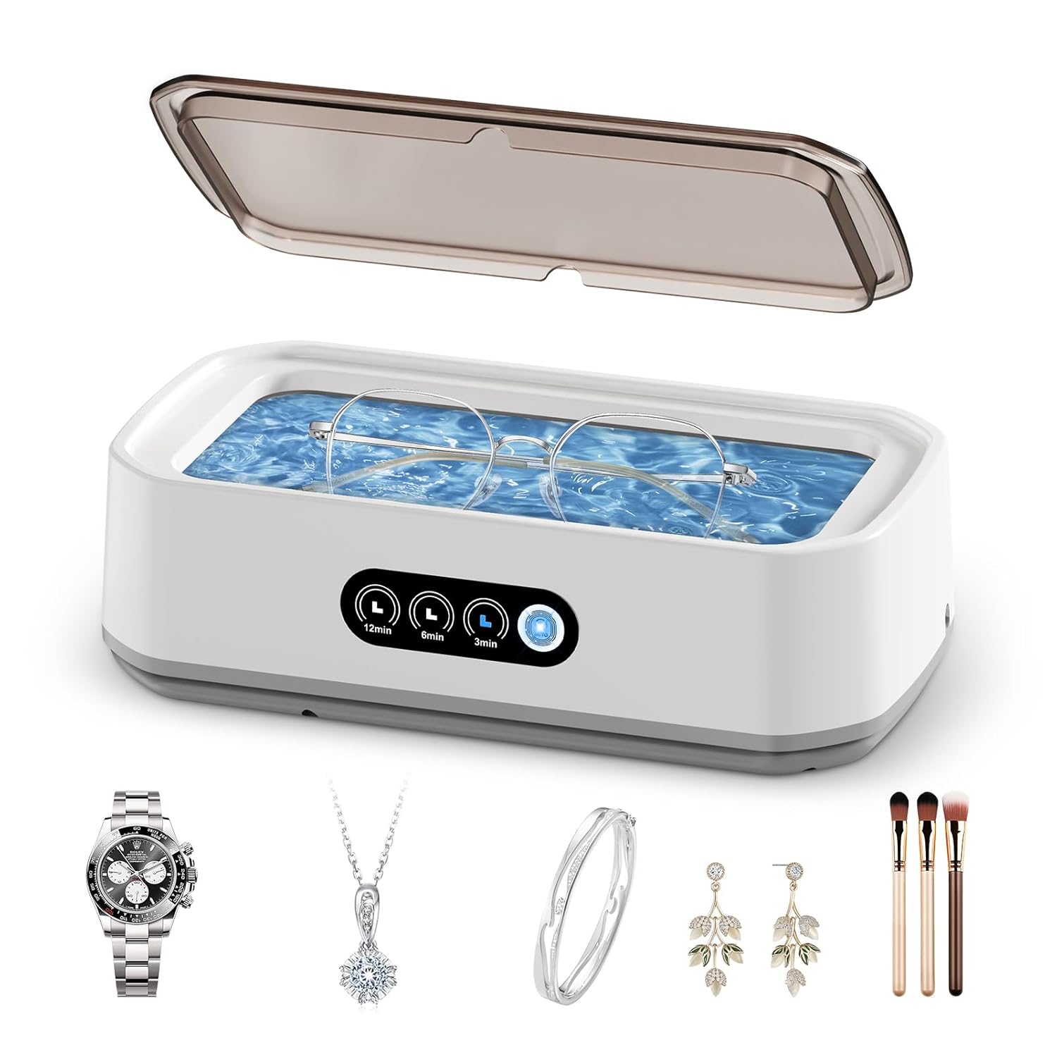 Ke Moxiey 49kHz Ultrasonic Jewelry Cleaner – 22oz Stainless Steel Tank